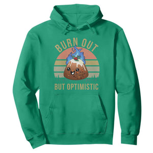 Funny Christmas Pudding Hoodie Burn Out But Optimistic Blue Flame TS11 Irish Green Print Your Wear