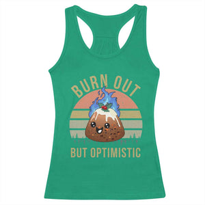 Funny Christmas Pudding Racerback Tank Top Burn Out But Optimistic Blue Flame TS11 Irish Green Print Your Wear