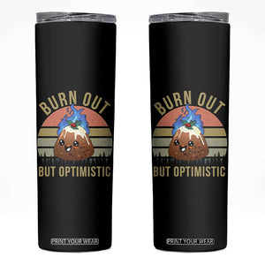 Funny Christmas Pudding Skinny Tumbler Burn Out But Optimistic Blue Flame TS11 Black Print Your Wear