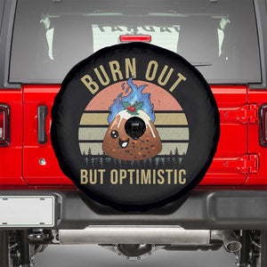 Funny Christmas Pudding Spare Tire Cover Burn Out But Optimistic Blue Flame TS11 Black Print Your Wear