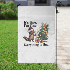 Christmas Hanukkah Racoon Garden Flag Funny Its Fine I Am Fine Everything Is Fine TS11 Print Your Wear