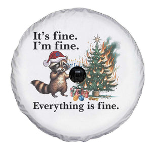 Christmas Hanukkah Racoon Spare Tire Cover Funny Its Fine I Am Fine Everything Is Fine TS11 Print Your Wear
