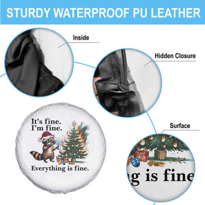 Christmas Hanukkah Racoon Spare Tire Cover Funny Its Fine I Am Fine Everything Is Fine TS11 Print Your Wear