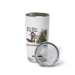 Christmas Hanukkah Racoon Tumbler Cup Funny Its Fine I Am Fine Everything Is Fine TS11 Print Your Wear