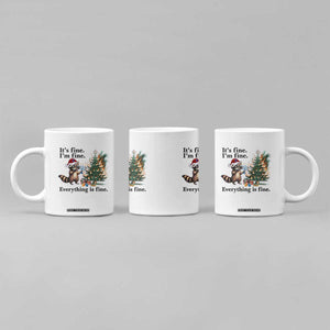 Christmas Hanukkah Racoon Coffee Mug Funny Its Fine I Am Fine Everything Is Fine TS11 Print Your Wear