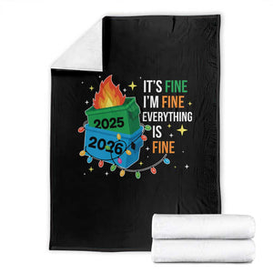 Dumpster Fire Christmas Throw Blanket Funny It's Fine I'm Fine Everything Is Fine TS11 Black Print Your Wear
