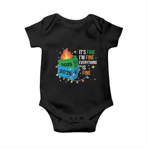 Dumpster Fire Christmas Baby Onesie Funny It's Fine I'm Fine Everything Is Fine TS11 Black Print Your Wear