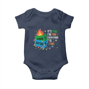 Dumpster Fire Christmas Baby Onesie Funny It's Fine I'm Fine Everything Is Fine TS11 Navy Print Your Wear