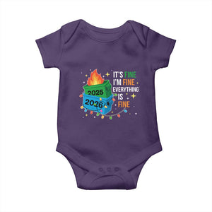 Dumpster Fire Christmas Baby Onesie Funny It's Fine I'm Fine Everything Is Fine TS11 Purple Print Your Wear