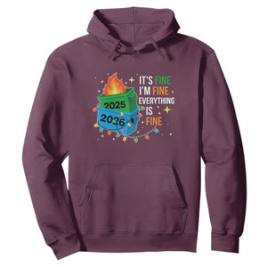 Dumpster Fire Christmas Hoodie Funny It's Fine I'm Fine Everything Is Fine - Print Your Wear