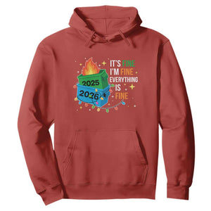 Dumpster Fire Christmas Hoodie Funny It's Fine I'm Fine Everything Is Fine - Print Your Wear