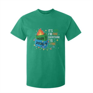 Dumpster Fire Christmas T Shirt For Kid Funny It's Fine I'm Fine Everything Is Fine TS11 Irish Green Print Your Wear