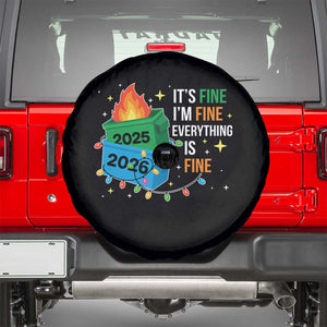 Dumpster Fire Christmas Spare Tire Cover Funny It's Fine I'm Fine Everything Is Fine TS11 Black Print Your Wear