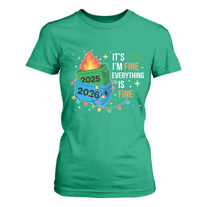 Dumpster Fire Christmas T Shirt For Women Funny It's Fine I'm Fine Everything Is Fine TS11 Irish Green Print Your Wear