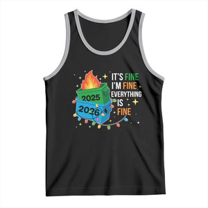 Dumpster Fire Christmas Tank Top Funny It's Fine I'm Fine Everything Is Fine TS11 Black Athletic Heather Print Your Wear