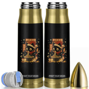 Funny Christmas Cat Ramen Bullet Tumbler Xmas Japanese Kawaii Anime Cat TS11 Black Print Your Wear