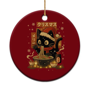 Funny Christmas Cat Ramen Ceramic Ornament Xmas Japanese Kawaii Anime Cat TS11 1pc Red Print Your Wear
