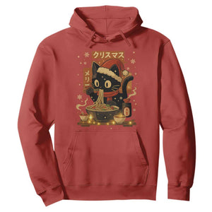 Funny Christmas Cat Ramen Hoodie Xmas Japanese Kawaii Anime Cat TS11 Red Print Your Wear
