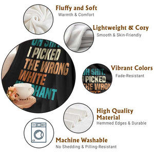 Oh Shit I Picked The Wrong White Elephant Gift Throw Blanket Funny Retro Christmas Gift Exchange TS11 Print Your Wear