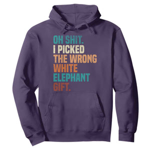 Oh Shit I Picked The Wrong White Elephant Gift Hoodie Funny Retro Christmas Gift Exchange TS11 Purple Print Your Wear