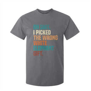 Oh Shit I Picked The Wrong White Elephant Gift T Shirt For Kid Funny Retro Christmas Gift Exchange TS11 Charcoal Print Your Wear