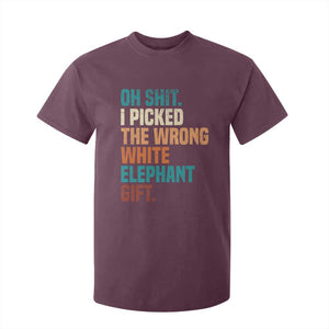 Oh Shit I Picked The Wrong White Elephant Gift T Shirt For Kid Funny Retro Christmas Gift Exchange TS11 Maroon Print Your Wear