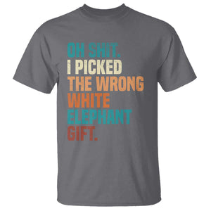 Oh Shit I Picked The Wrong White Elephant Gift T Shirt Funny Retro Christmas Gift Exchange TS11 Charcoal Print Your Wear
