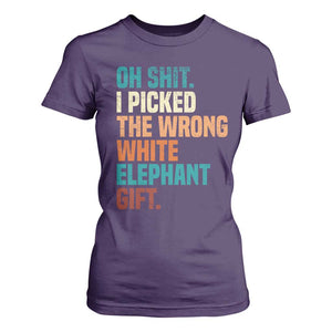 Oh Shit I Picked The Wrong White Elephant Gift T Shirt For Women Funny Retro Christmas Gift Exchange TS11 Purple Print Your Wear