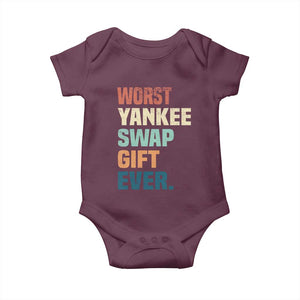Funny Worst Yankee Swap Gift Ever Baby Onesie Christmas Gift Exchange Game TS11 Maroon Print Your Wear