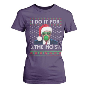 Funny Trump Christmas T Shirt For Women I Do It For The Ho's Santa Trump President TS11 Purple Print Your Wear