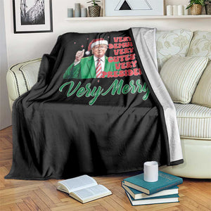 Funny Christmas Santa Trump Throw Blanket Very Demure Very Cutesy Very President Very Merry TS11 Print Your Wear