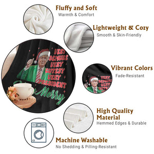 Funny Christmas Santa Trump Throw Blanket Very Demure Very Cutesy Very President Very Merry TS11 Print Your Wear