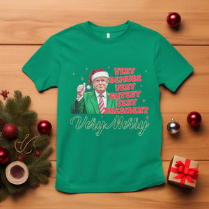 Funny Christmas Santa Trump T Shirt Very Demure Very Cutesy Very President Very Merry TS11 Irish Green Print Your Wear