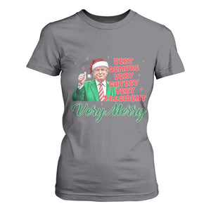 Funny Christmas Santa Trump T Shirt For Women Very Demure Very Cutesy Very President Very Merry TS11 Charcoal Print Your Wear