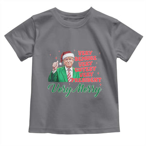 Funny Christmas Santa Trump Toddler T Shirt Very Demure Very Cutesy Very President Very Merry TS11 Charcoal Print Your Wear
