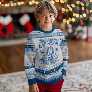 Chanukah Holiday Hanukkah Ugly Sweater Return Of The Judai Chanukah Jewish Festival TS11 Gray Blue Print Your Wear