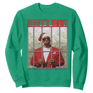 Funny Dirty Christmas Santa Diddy's Home Sweatshirt TS11 Irish Green Print Your Wear