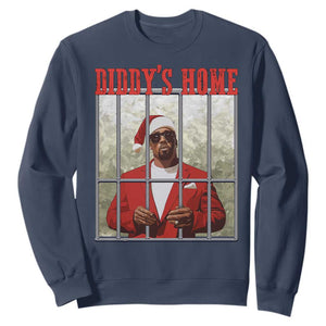 Funny Dirty Christmas Santa Diddy's Home Sweatshirt TS11 Navy Print Your Wear