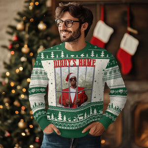 Funny Dirty Xmas Santa Diddy's Home Ugly Christmas Sweater TS11 Green Print Your Wear