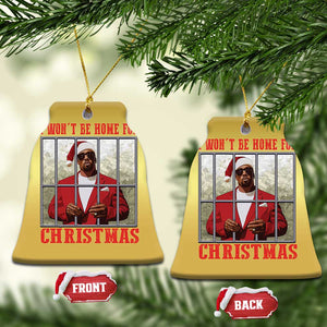 Funny Santa Diddy Xmas Christmas Ornament I Won't Be Home For Xmas TS11 Bell Flake Gold Print Your Wear