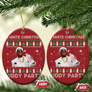 Funny Dirty Santa Diddy Xmas Christmas Ornament A White Xmas Diddy Party Snowflake TS11 Oval Red Print Your Wear