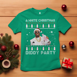 Funny Dirty Santa Diddy Christmas T Shirt A White Xmas Diddy Party Snowflake TS11 Irish Green Print Your Wear