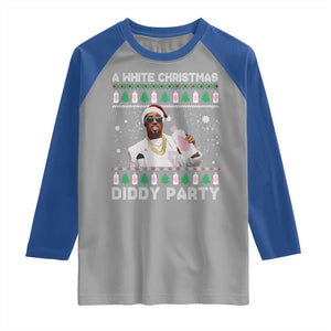 Funny Dirty Santa Diddy Christmas Raglan Shirt A White Xmas Diddy Party Snowflake TS11 Sport Gray Royal Print Your Wear