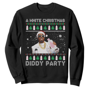 Funny Dirty Santa Diddy Christmas Sweatshirt A White Xmas Diddy Party Snowflake TS11 Black Print Your Wear
