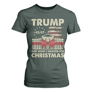 Funny Trump Christmas T Shirt For Women Got What I Wanted For Xmas White House TS11 Dark Forest Green Print Your Wear