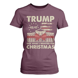 Funny Trump Christmas T Shirt For Women Got What I Wanted For Xmas White House TS11 Maroon Print Your Wear