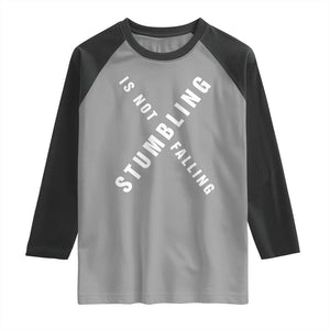 Malcolm X Stumbling Is Not Falling Raglan Shirt Black History Month TS11 Sport Gray Black Print Your Wear