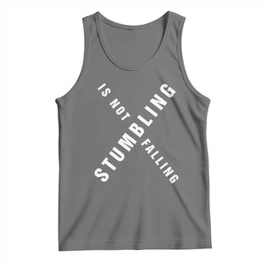 Malcolm X Stumbling Is Not Falling Tank Top Black History Month TS11 Black Heather Print Your Wear