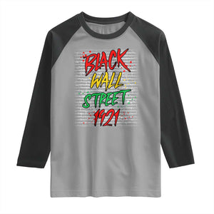 Black Wall Street 1921 Raglan Shirt Tulsa Oklahoma Black History Month TS11 Sport Gray Black Print Your Wear