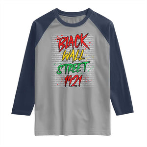 Black Wall Street 1921 Raglan Shirt Tulsa Oklahoma Black History Month TS11 Sport Gray Navy Print Your Wear